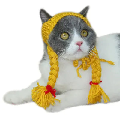 Cat Hat with Braids and Head Accessories